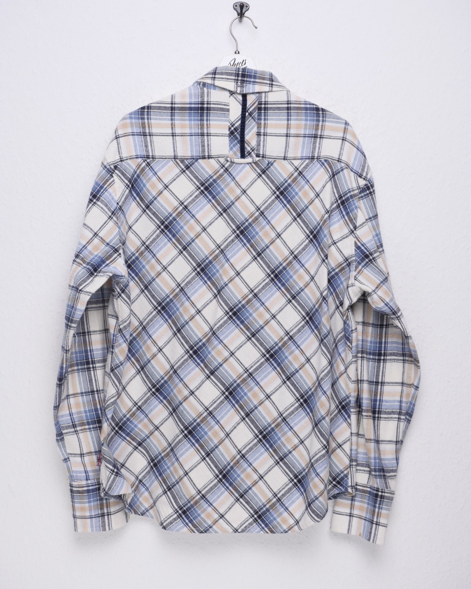 embroidered Pattern checkered Flannel Langarm Hemd - Peeces