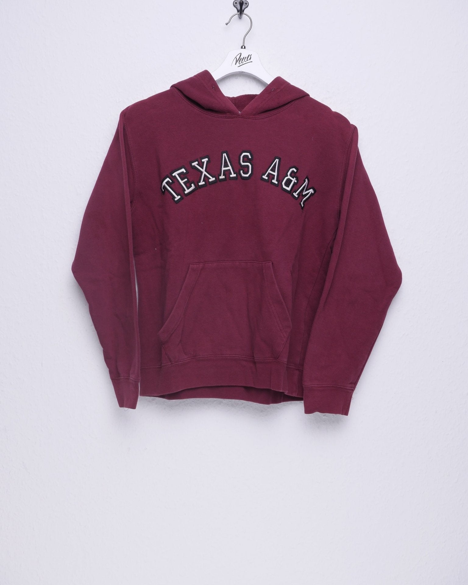 embroidered Spellout bordeaux Hoodie - Peeces