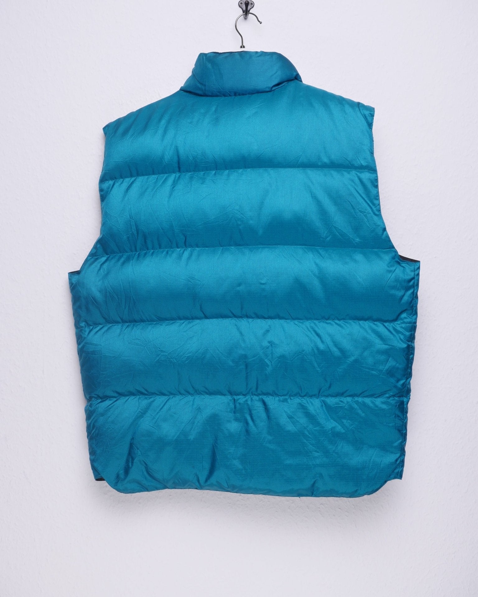 embroidered Spellout Puffer Vest Jacke - Peeces