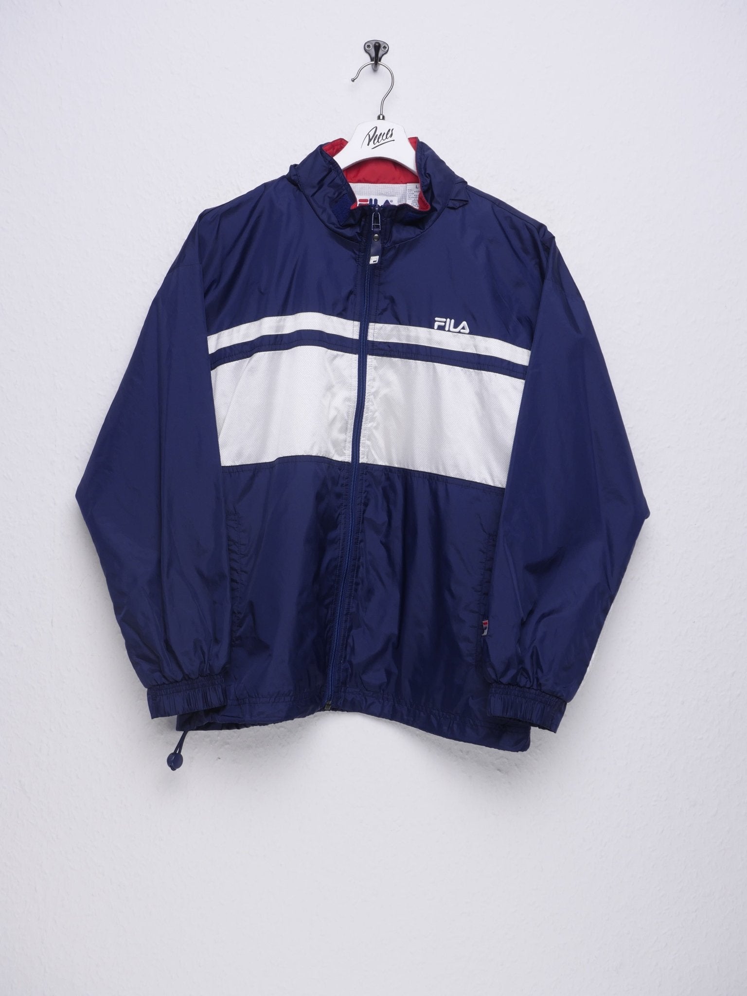 Fila embroidered Logo navy Track Jacke - Peeces