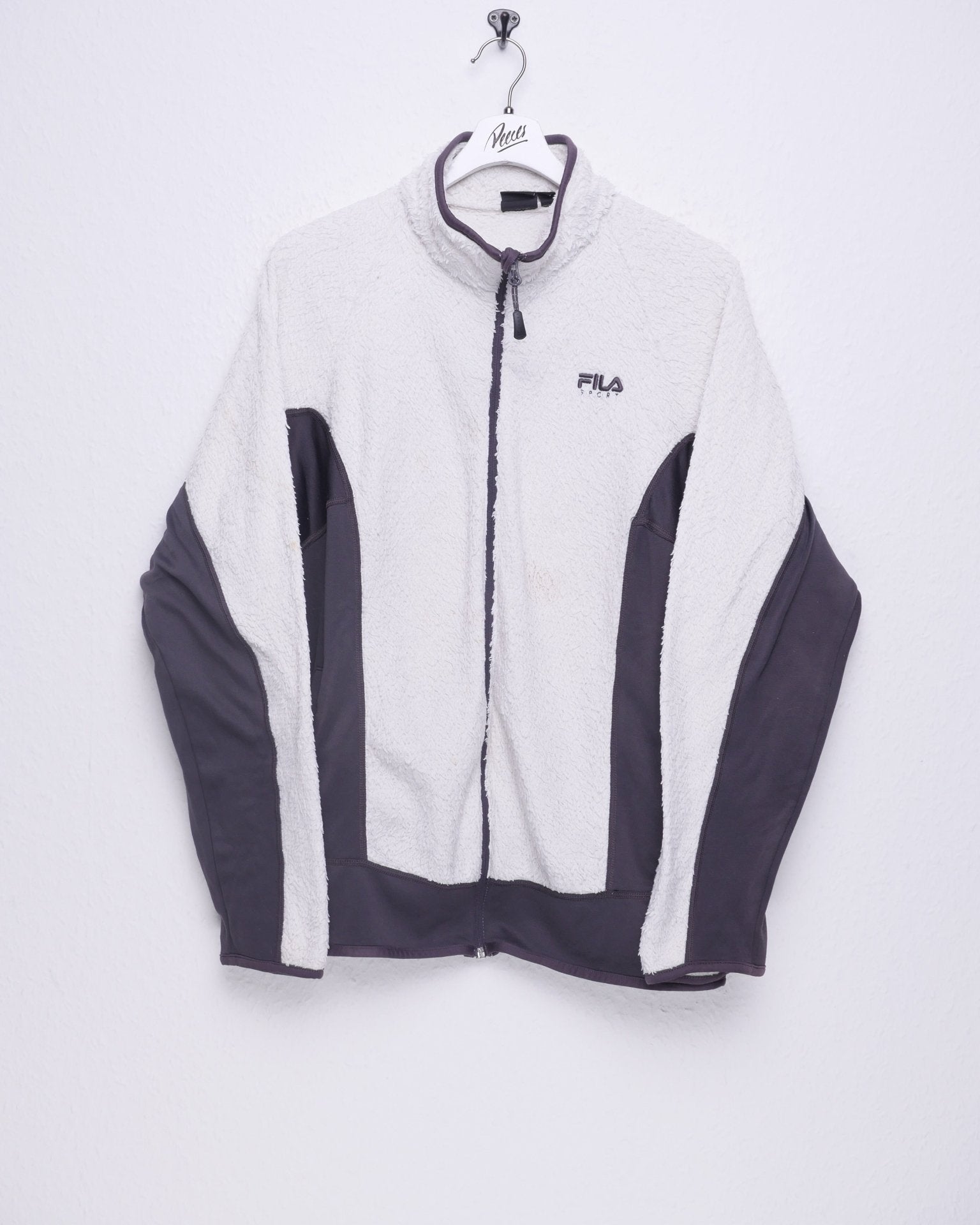 Fila Sport embroidered Logo two toned Fleece Zip Sweater - Peeces