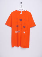 gildan printed Logo orange oversized Shirt - Peeces