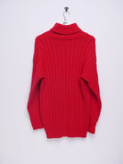 knitted red oversized Turtle Neck Sweater - Peeces