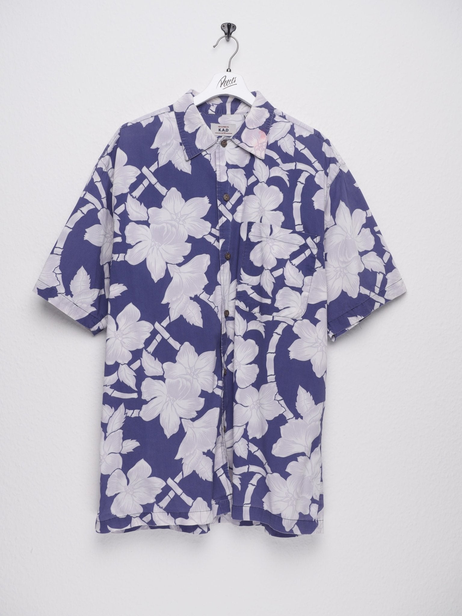patterned Flower Hawaii S/S Button Down Hemd - Peeces