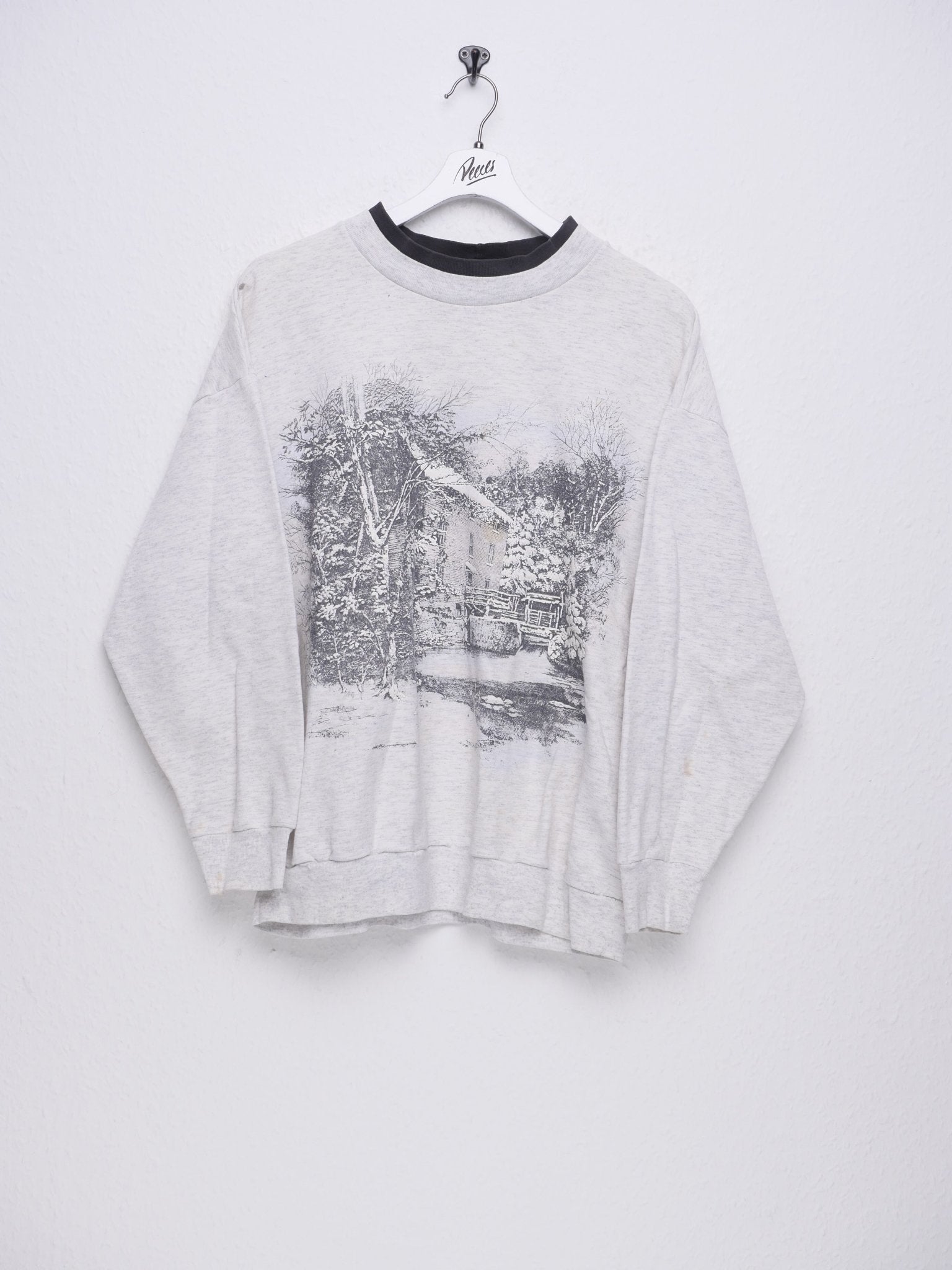 printed Graphic light grey Sweater - Peeces