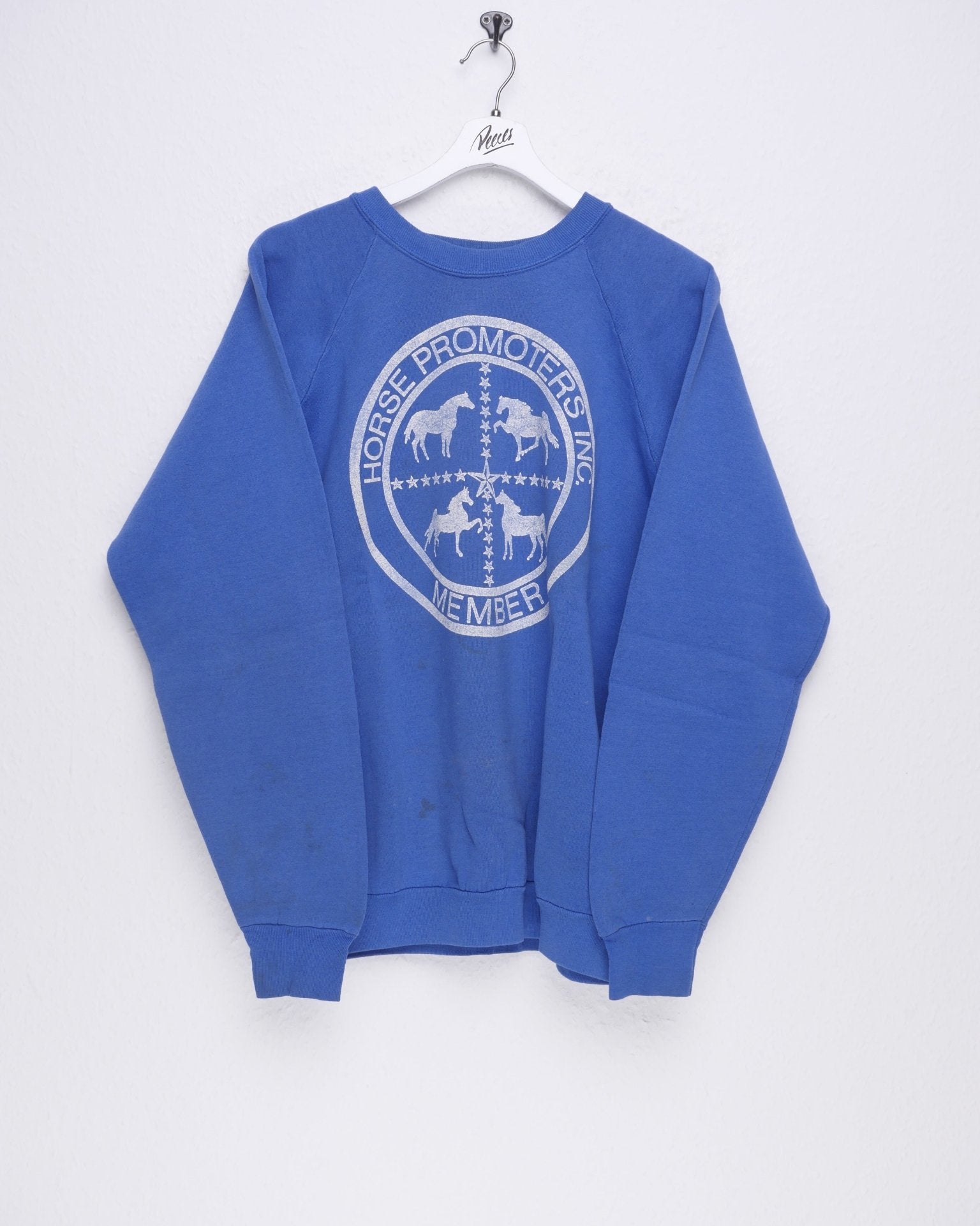 printed horse promoters member blue Sweater - Peeces