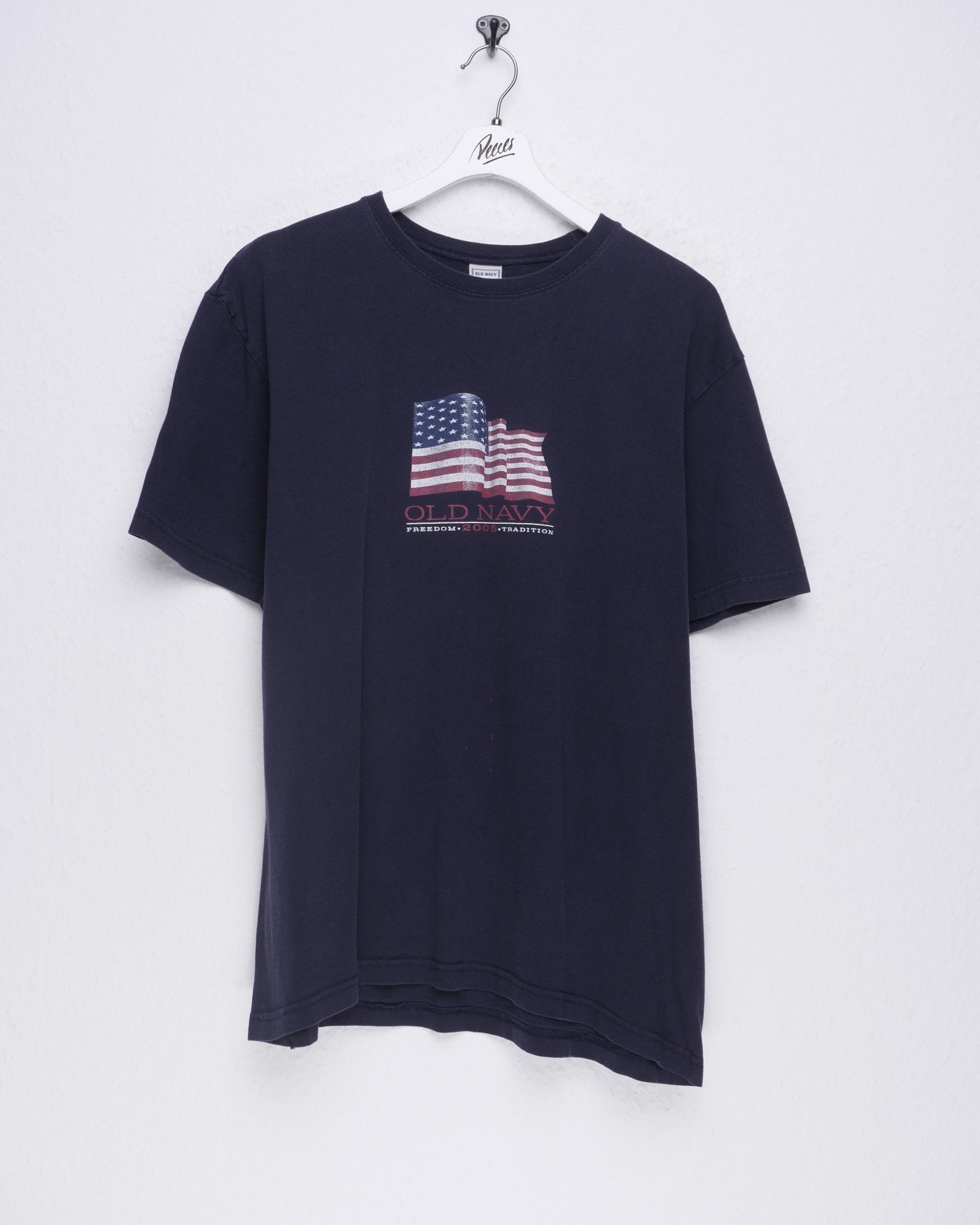 printed Logo 'Old Navy' washed navy Shirt - Peeces
