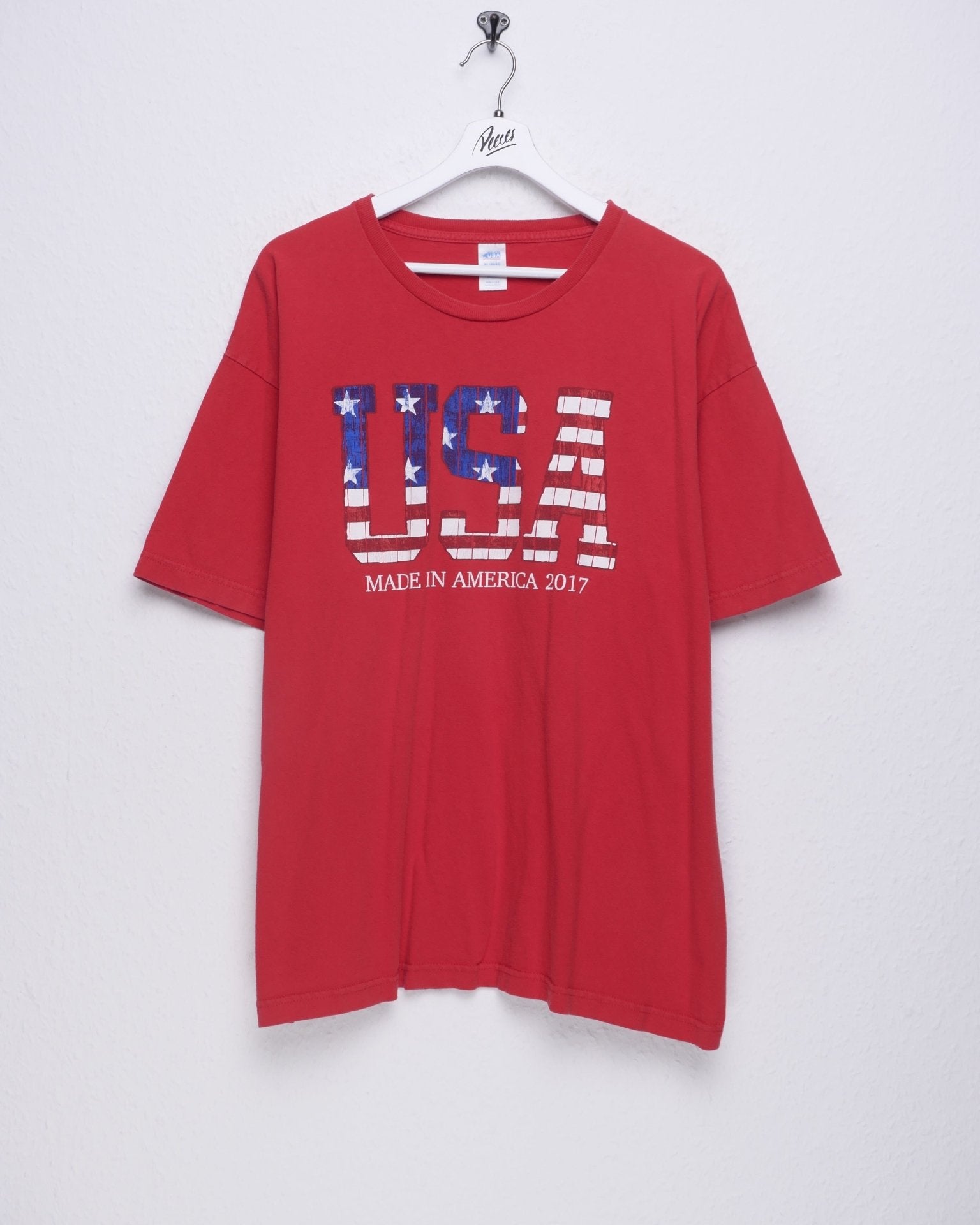 printed Made in America red Shirt - Peeces