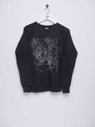 printed Wolf Graphic black Sweater - Peeces