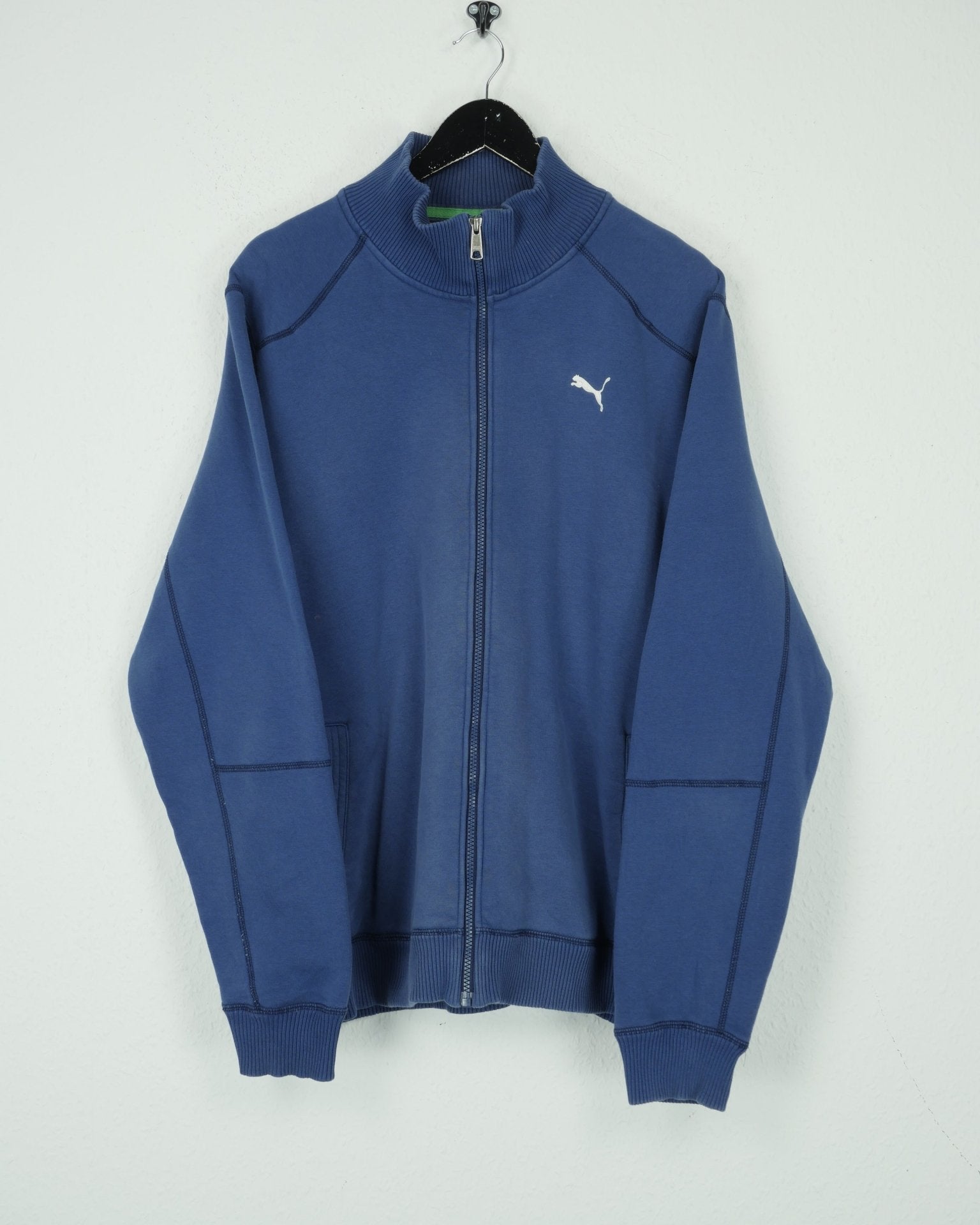 Puma basic embroidered logo blue zip sweater - Peeces