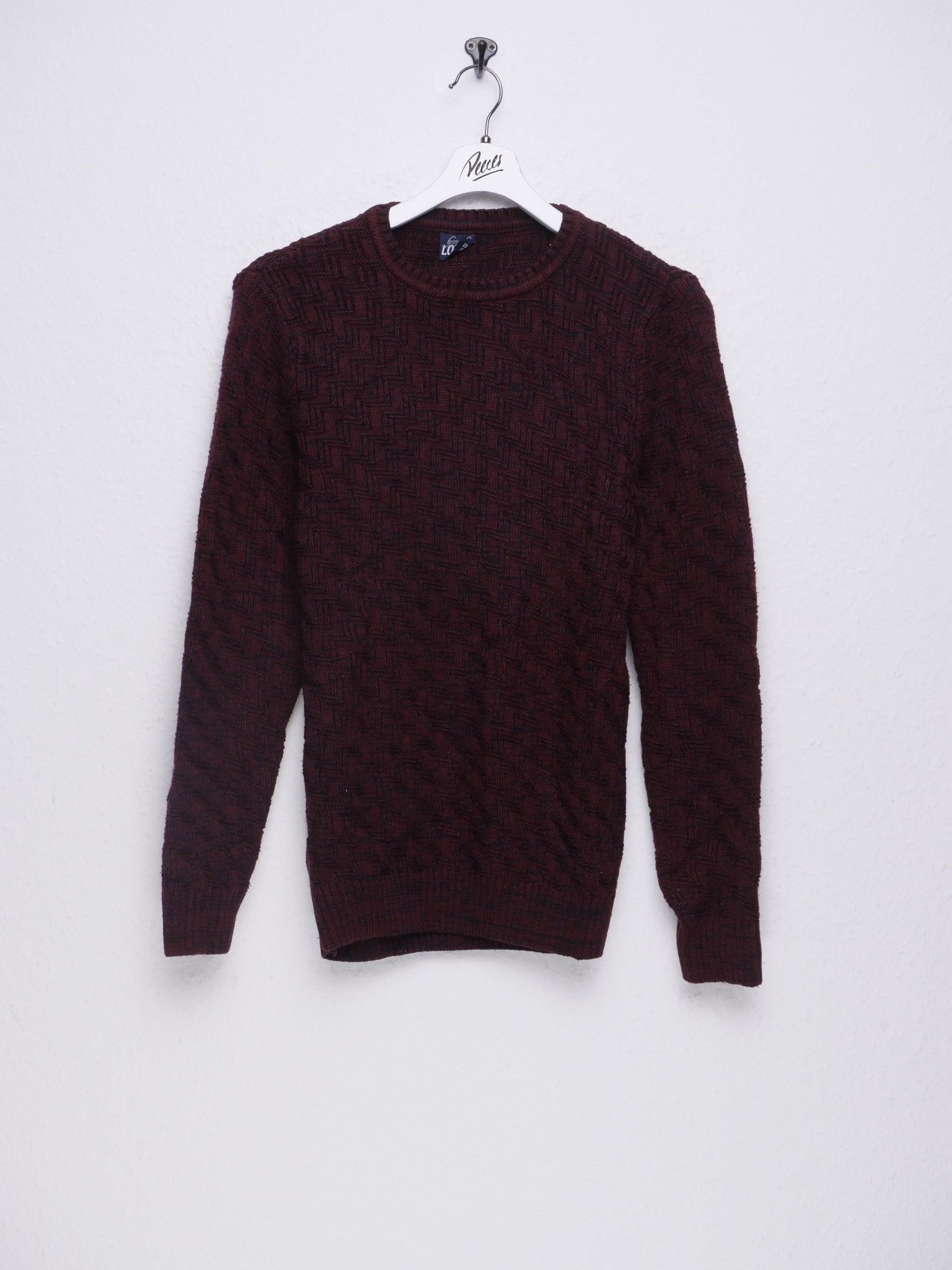 Red basic Vintage V-Neck knit Sweater - Peeces