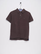 tommy embroidered Logo brown S/S Polo Shirt - Peeces