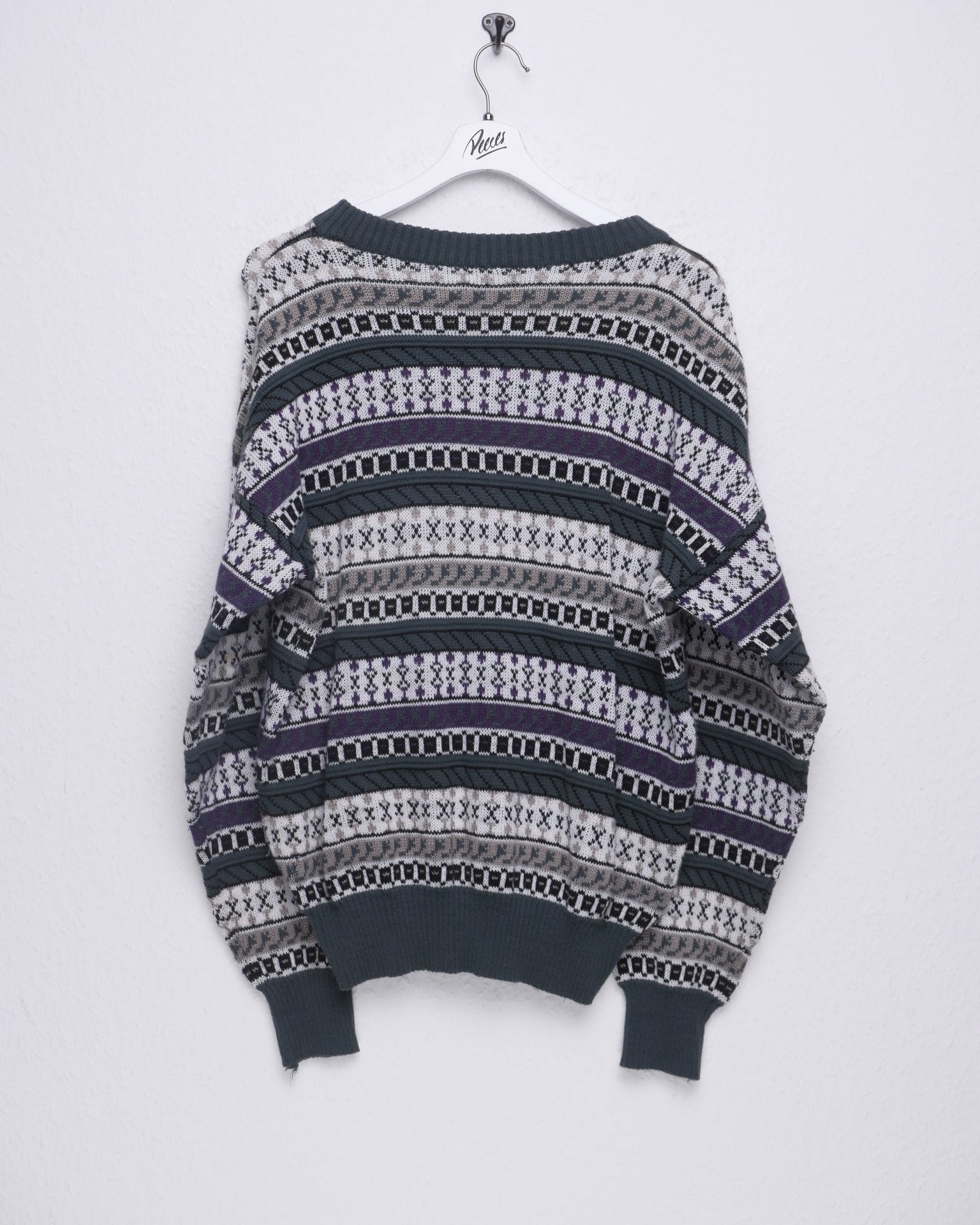 Vintage geometrical Pattern Knit Sweater - Peeces